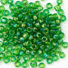 15/0 Transparent Kelly Green AB Japanese Seed Bead-General Bead