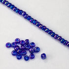 8/0 Transparent Cobalt AB Seed Bead-General Bead