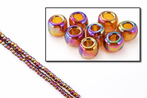8/0 Transparent Root Beer Iris Seed Bead (20 Gm) #JKP009-General Bead