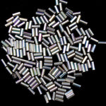Size 2 Silver Lined Crystal AB Japanese Bugle (10 Gm, 40 Gm, 1/2 Kilo) #JLB001-General Bead