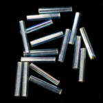 Size 5 Silver Lined Light Blue AB Japanese Bugle (10 Gm, 40 Gm, 1/2 Kilo) #JLD003-General Bead