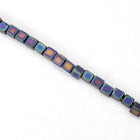4mm Matte Black AB Cube Bead (20 Gm) #JRL002-General Bead