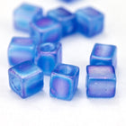 4mm Matte Sapphire AB Cube Bead (20 Gm) #JRL004-General Bead