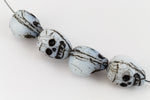 14mm x 11mm White and Black Skull Bead #KAA002-General Bead