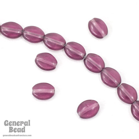 6mm x 8mm Transparent Amethyst Oval Bead (50 Pcs) #KBA003-General Bead