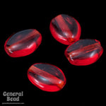 6mm x 8mm Transparent Ruby Oval Be (50 Pcs) #KBA005-General Bead