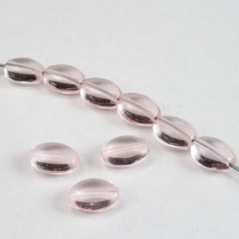 6mm x 8mm Transparent Rose Oval Bead (50 Pcs) #KBA006-General Bead