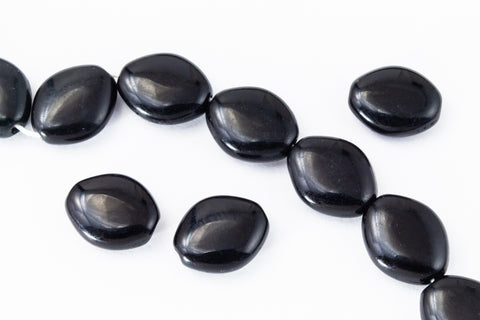 8mm x 10mm Opaque Black Oval Bead (25 Pcs) #KBB010-General Bead