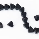 8mm x 10mm Matte Black Pyramid Bead (25 Pcs) #KEA002-General Bead