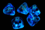 8mm x 10mm Transparent Capri Blue Pyramid Bead (25 Pcs) #KEA004-General Bead