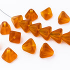 8mm x 10mm Matte Topaz Pyramid Bead (25 Pcs) #KEA014-General Bead