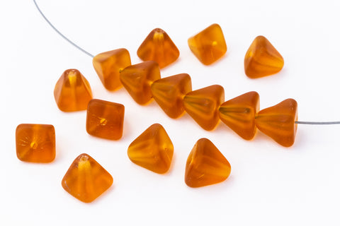 8mm x 10mm Matte Topaz Pyramid Bead (25 Pcs) #KEA014-General Bead