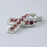 10mm x 18mm Pink Crystal Awareness Ribbon Charm #KEY012-General Bead