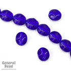 9mm Transparent Cobalt Pinched Oval Bead-General Bead