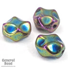 9mm Green Iris Pinched Oval Bead-General Bead
