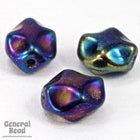 9mm Blue Iris Pinched Oval Bead-General Bead