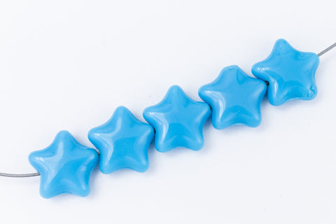 12mm Opaque Baby Blue Star Bead (6 Pcs) #KHF005-General Bead