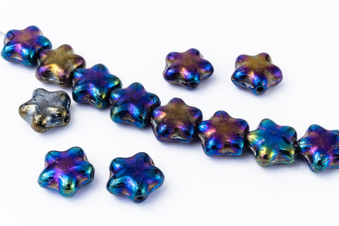 8mm Metallic Blue Iris Star Bead #KHG014-General Bead