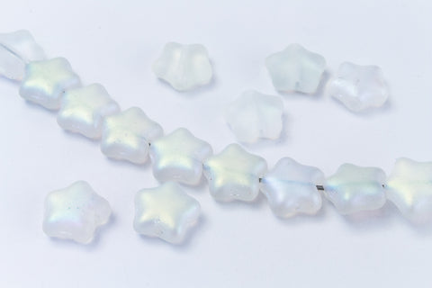 12mm Matte Transparent Crystal AB Star Bead #KHF017