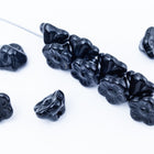 7mm Black Button Back Flower (25 Pcs) #KHJ003-General Bead