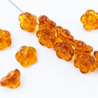 7mm Transparent Topaz Button Back Flower (25 Pcs) #KHJ004-General Bead