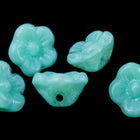7mm Opaque Mint Button Back Flower (25 Pcs) #KHJ010-General Bead
