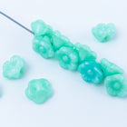 7mm Opaque Mint Button Back Flower (25 Pcs) #KHJ010-General Bead