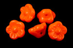 7mm Opaque Orange Button Back Flower (25 Pcs) #KHJ012-General Bead