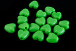6mm Opaque Pea Green Heart Bead (25 Pcs) #KHK002-General Bead