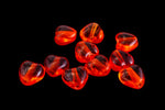6mm Transparent Orange Heart Bead (25 Pcs) #KHK007-General Bead