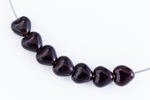 6mm Transparent Garnet Heart Bead (25 Pcs) #KHK008-General Bead