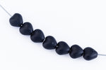 6mm Matte Black Heart Bead (25 Pcs) #KHK012-General Bead