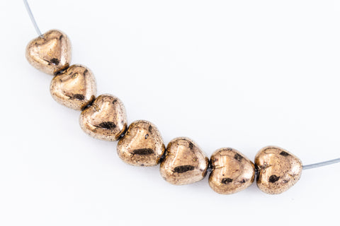 6mm Metallic Bronze Heart Bead (12 Pcs) #KHK014-General Bead