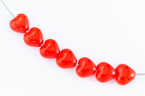 6mm Opaque Red Heart Bead #KHK017-General Bead