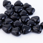 6mm Opaque Black Heart Bead #KHK018-General Bead