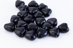 6mm Opaque Black Heart Bead #KHK018-General Bead