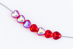 6mm Transparent Ruby AB Heart Bead (25 Pcs) #KHK021-General Bead