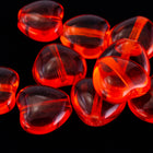 8mm Transparent Orange Heart Bead (12 Pcs) #KHL018-General Bead