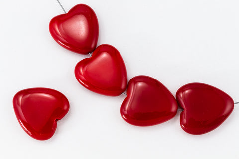 24mm Opaque Red Heart Bead #KHM001-General Bead