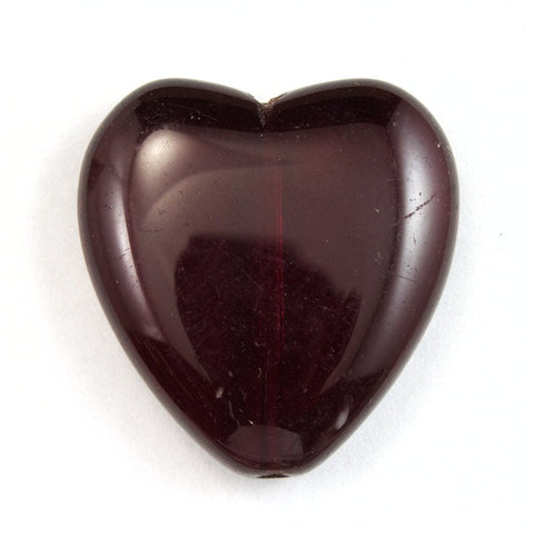24mm Transparent Dark Ruby Heart Bead #KHM002-General Bead