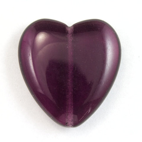 24mm Transparent Amethyst Heart Bead #KHM003-General Bead