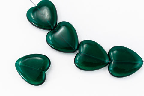 24mm Transparent Emerald Heart Bead #KHM004-General Bead