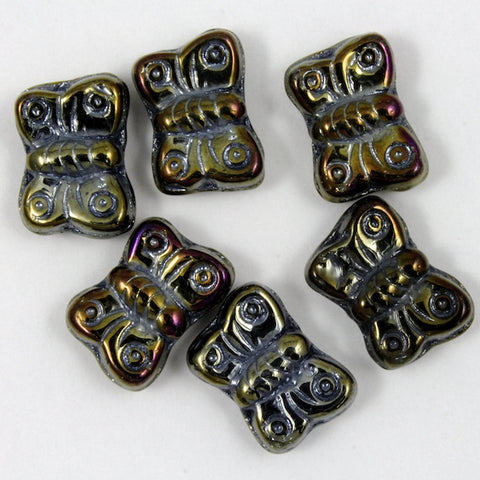8mm x 10mm Metallic Brown Iris Butterfly Bead (4 Pcs) #KJA001