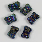 8mm x 10mm Metallic Blue Iris Butterfly Bead #KJA002