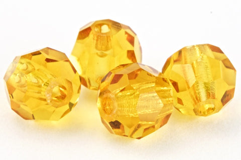 Preciosa 6150 Topaz Faceted Round Bead (3mm, 4mm, 5mm, 6mm, 8mm)