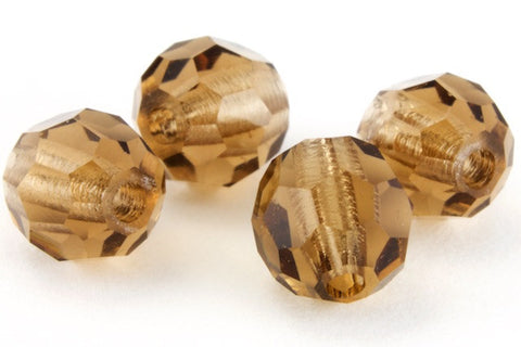 4mm Smoked Topaz Faceted Round Preciosa Bead #KKA007-General Bead