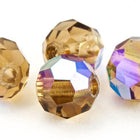 Preciosa 6150 Smoked Topaz AB Faceted Round Bead (3mm, 4mm, 6mm, 8mm)