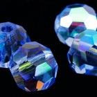 Preciosa 6150 Light Sapphire AB Faceted Round Bead (3mm, 4mm, 6mm, 8mm)