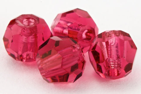 Preciosa 6150 Fuchsia Faceted Round Bead (4mm, 6mm)