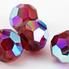 Preciosa 6150 Siam AB Faceted Round Bead (4mm, 6mm)
